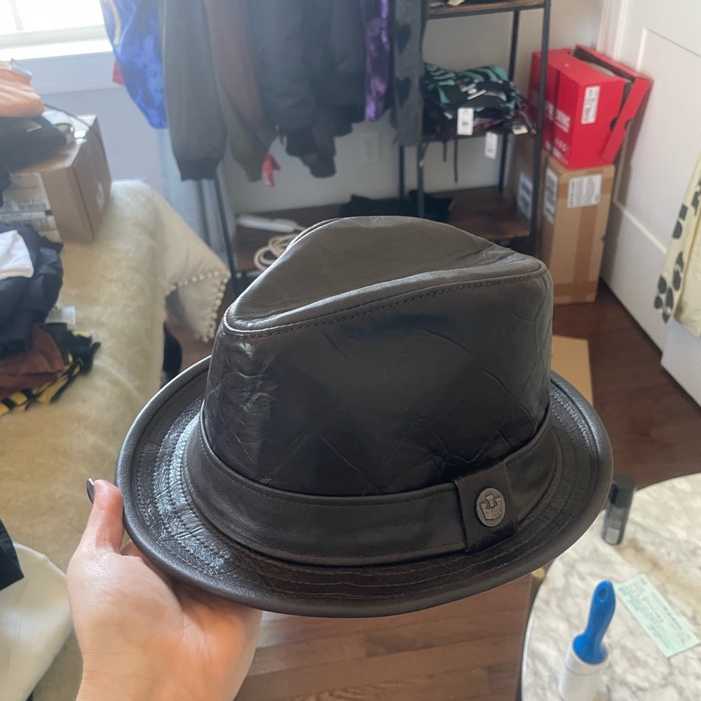 Goorin Bros. Black Leather Hat